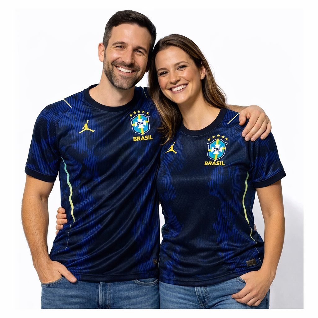 Kit Casal Camisa Brasil Jordan II 2026/27 Torcedor Pro